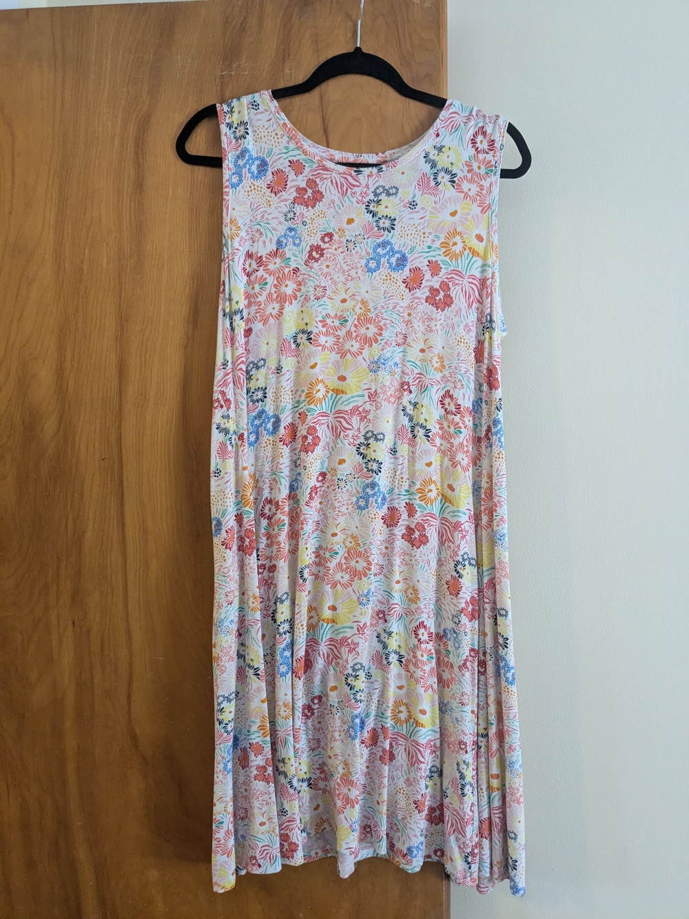 Style & Co. Floral Sleeveless Dress in White with Pink, Blue & Yellow Print